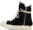 Rick Owens Black Fur Sneakers