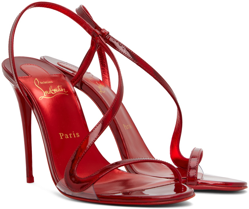 Christian Louboutin レッド スライドサンダル Christian Louboutin Red Rosalie Heeled Sandals Christian