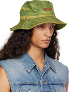 Acne Studios Blue & Yellow Dyed Denim Bucket Hat