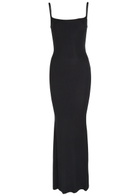 Skims Ribbed Stretch-modal Maxi Dress Black