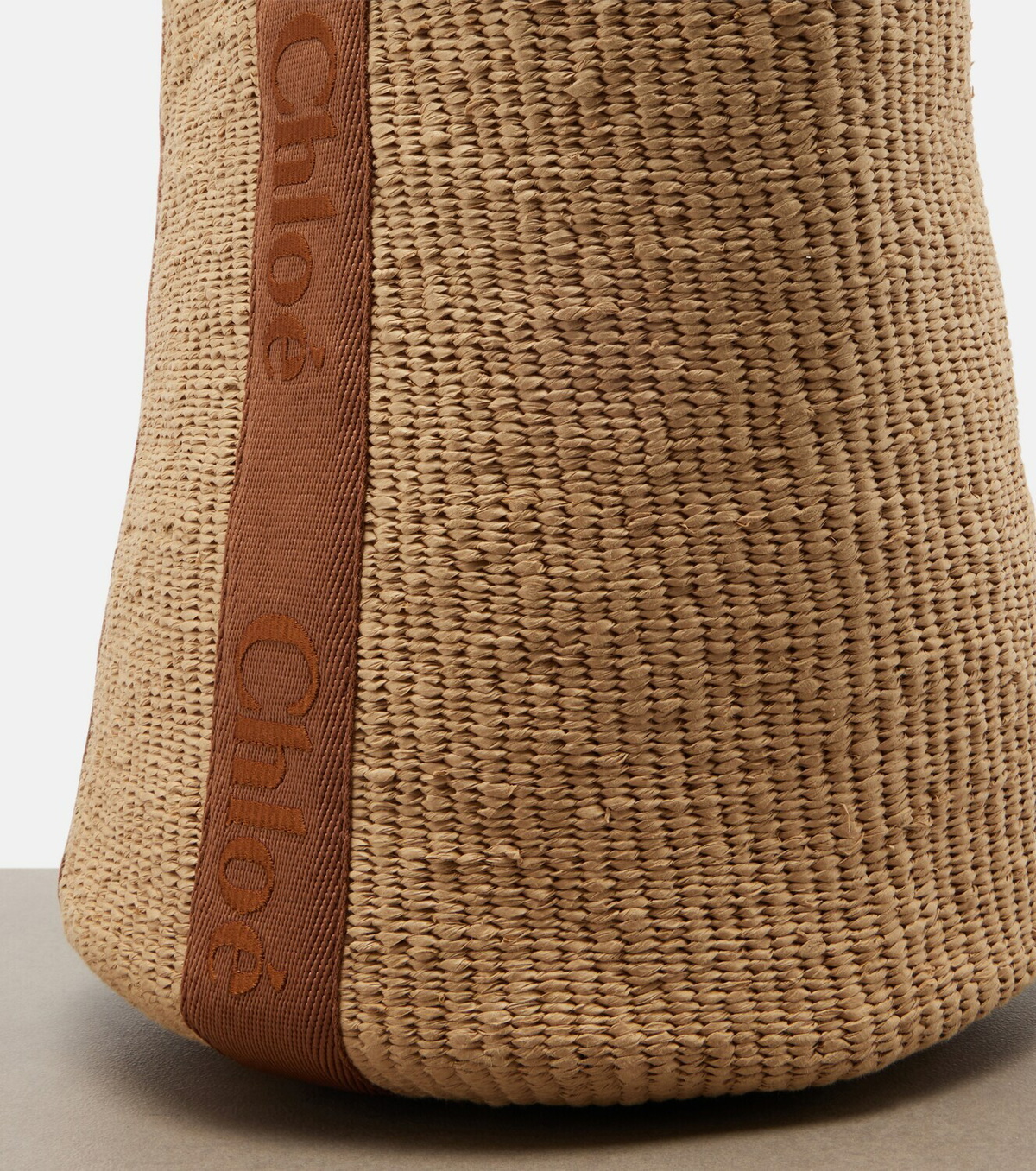 Chloé Woody Large raffia shoulder bag
