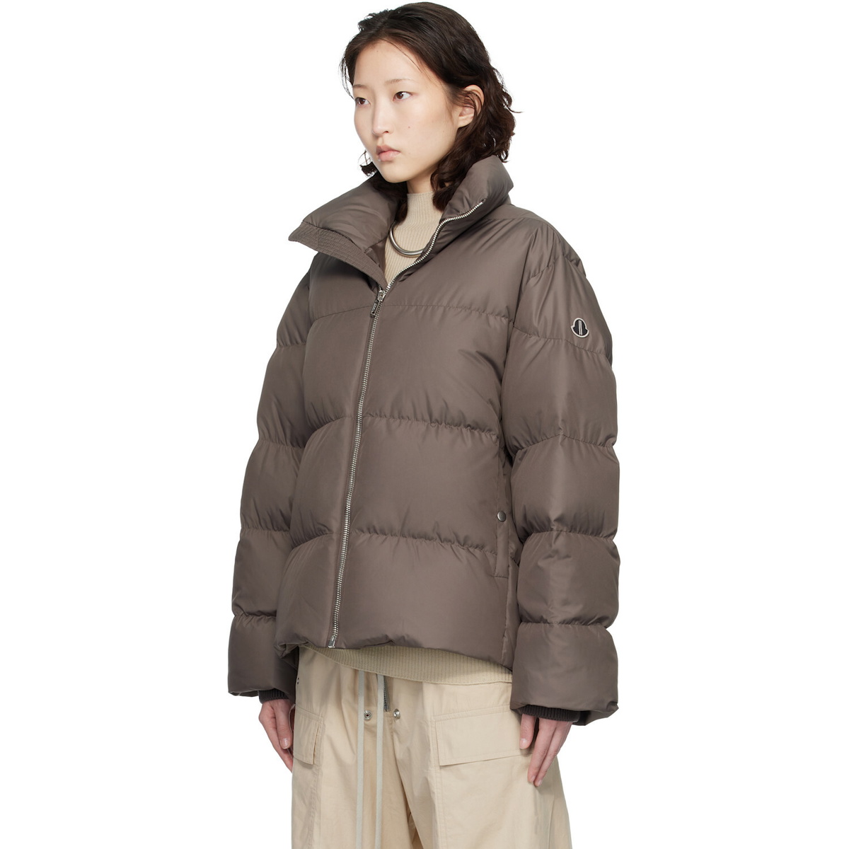 Rick Owens Moncler + Rick Owens Taupe Cyclopic Down Jacket