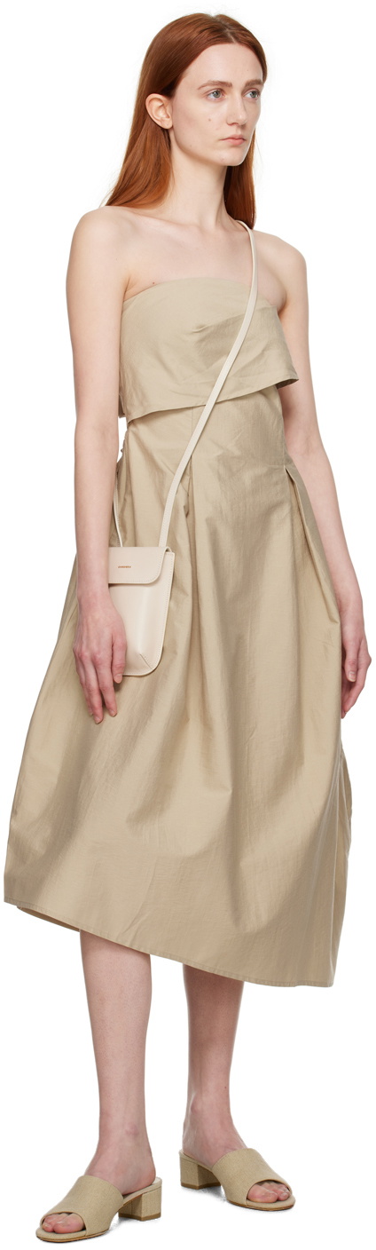 Cordera Beige Strapless Midi Dress CORDERA
