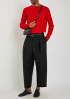 Jil Sander Pleated Wool Trousers Black