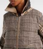 Brunello Cucinelli Checked leather-trimmed down vest