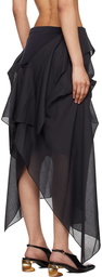 ISSEY MIYAKE Black Over The Body Midi Skirt