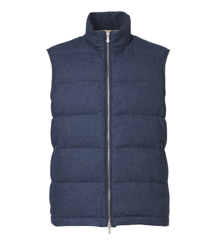 Photo: Eleventy Wool, cotton, and cashmere puffer vest