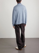 Officine Générale - Bene Merino Wool Half-Zip Polo Shirt - Blue