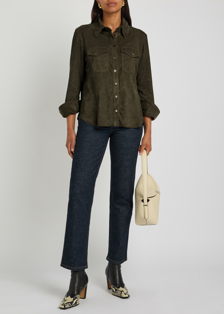Skiim Caroline Suede Jacket Khaki