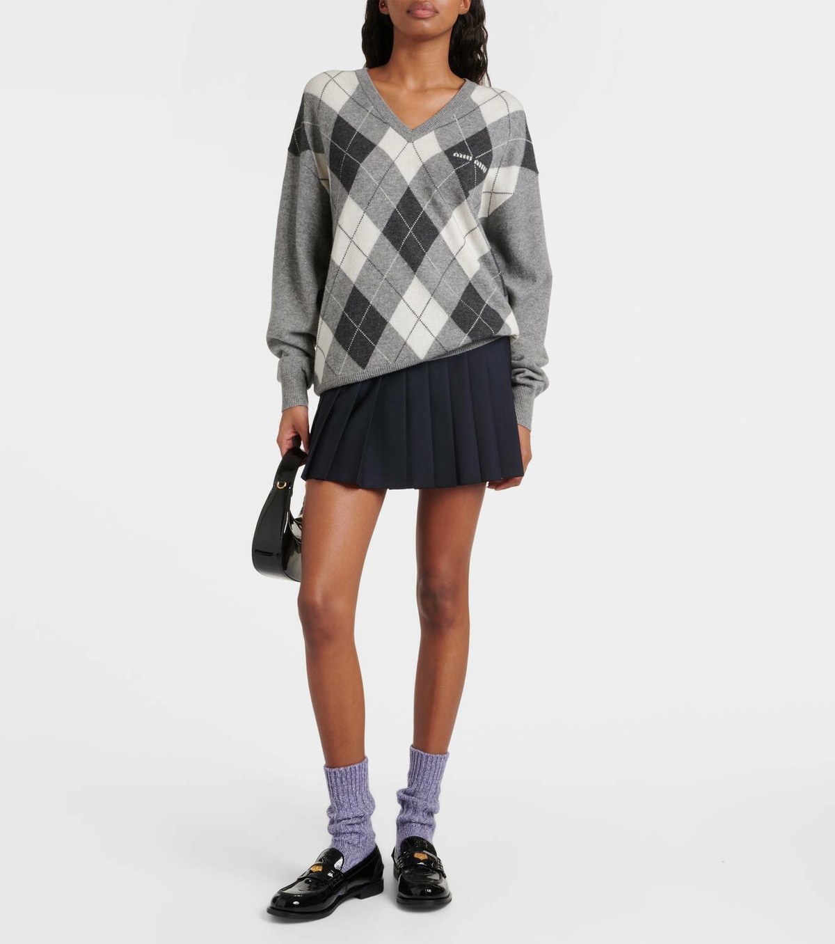 Miu Miu Logo cashmere and wool socks