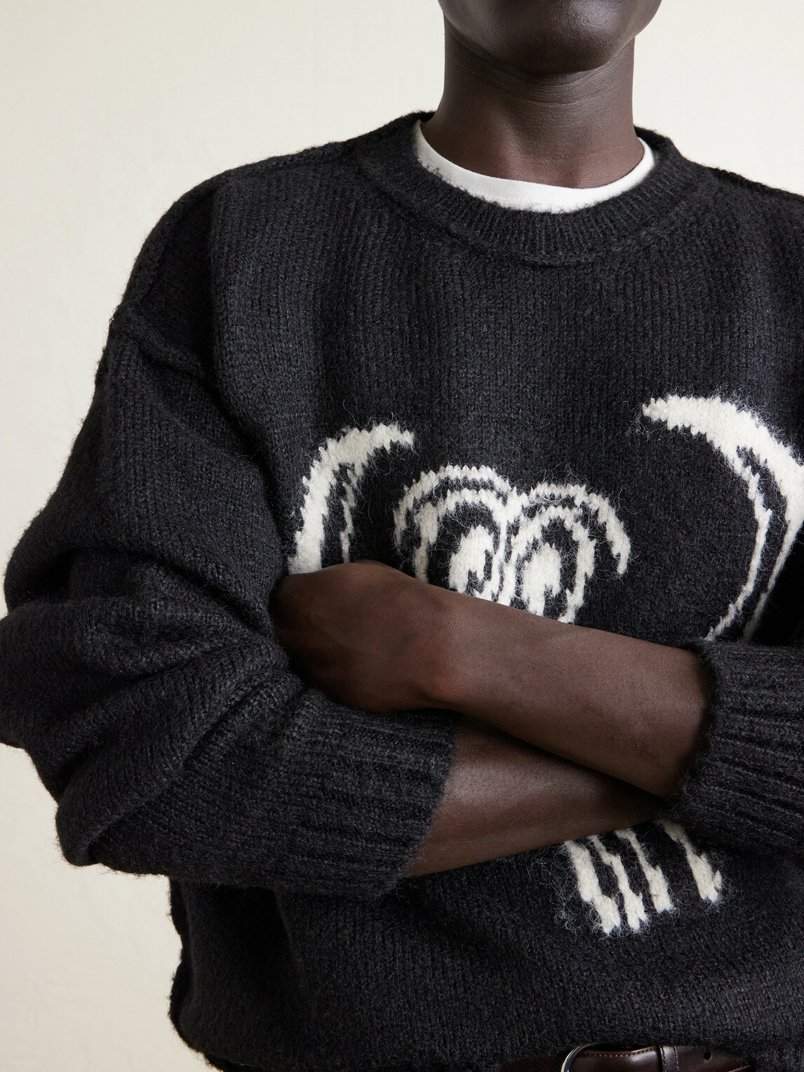 WTAPS - Logo-Intarsia Woven Sweater - Black