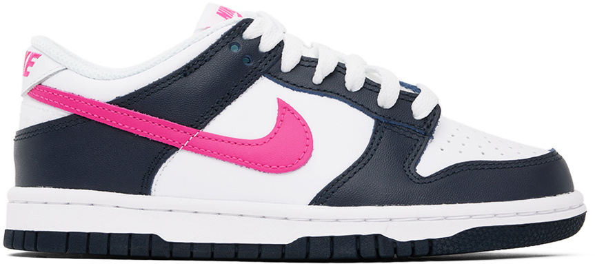 Nike Kids White & Black Dunk Low Big Kids Sneakers Nike