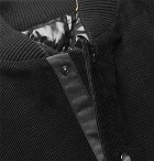Moncler Genius - 7 Moncler Fragment Sven Appliquéd Corduroy and Leather Down Bomber Jacket - Men - Black