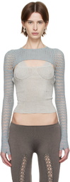 Isa Boulder Blue Crewneck Sleeves