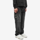 AMIRI Men's Hockey Logo Straight Jeans in Faded Black