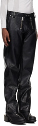 GmbH Black Talj Faux-Leather Trousers