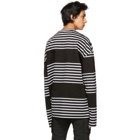 Juun.J Black Block Striped Long Sleeve T-Shirt