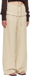 We11done Beige Layered Roll-Up Lounge Pants