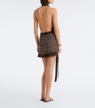 SIR Astrid printed open-back minidress