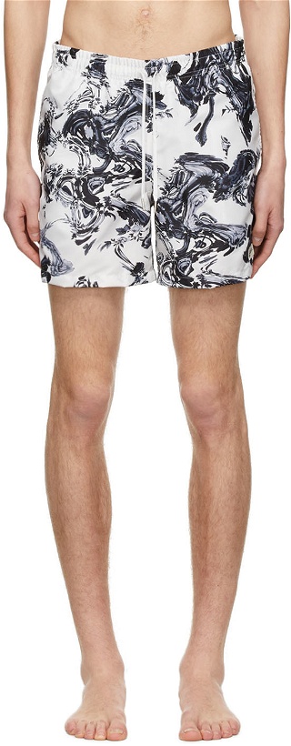 Photo: Bather SSENSE Exclusive White Recycled Polyester Swim Shorts