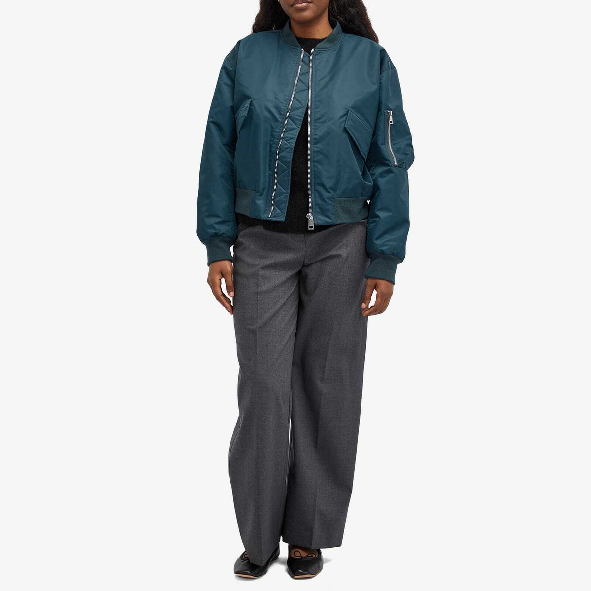 A.P.C. Women's Lella Bomber Jacket in Petroleum A.P.C.