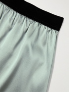 TOM FORD - Velvet-Trimmed Stretch-Silk Satin Boxer Shorts - Green