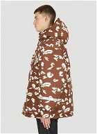 Hooded Puffer Jacket in Brown