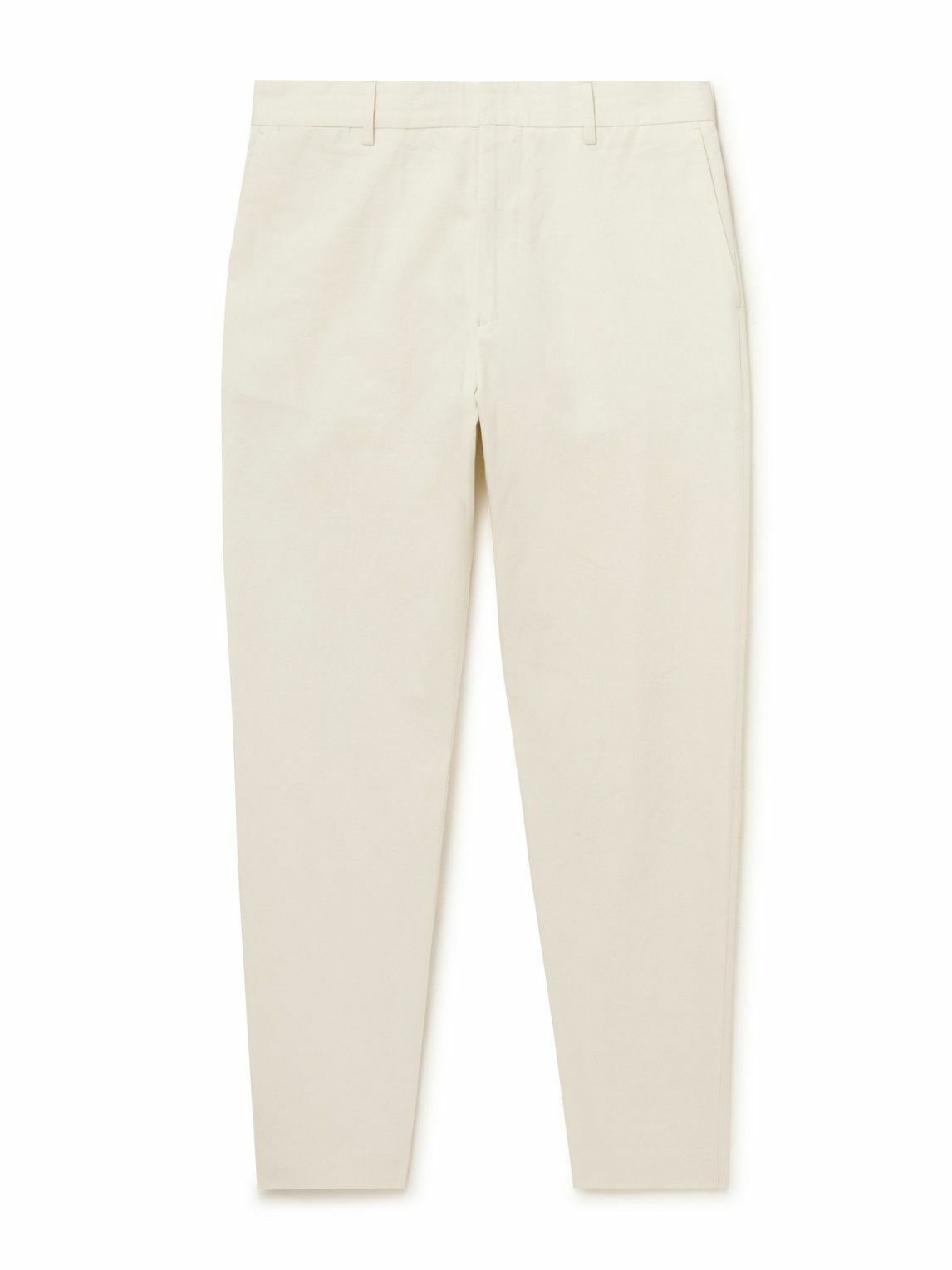 Photo: Paul Smith - Straight-Leg Cotton and Linen-Blend Trousers - Neutrals