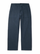 OrSlow - Straight-Leg Herringbone Cotton Trousers - Blue