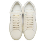 Saint Laurent White Embroidered Canvas Court Classic Sneakers