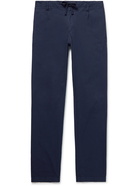 Hartford - Tanker Straight-Leg Cotton Drawstring Trousers - Blue