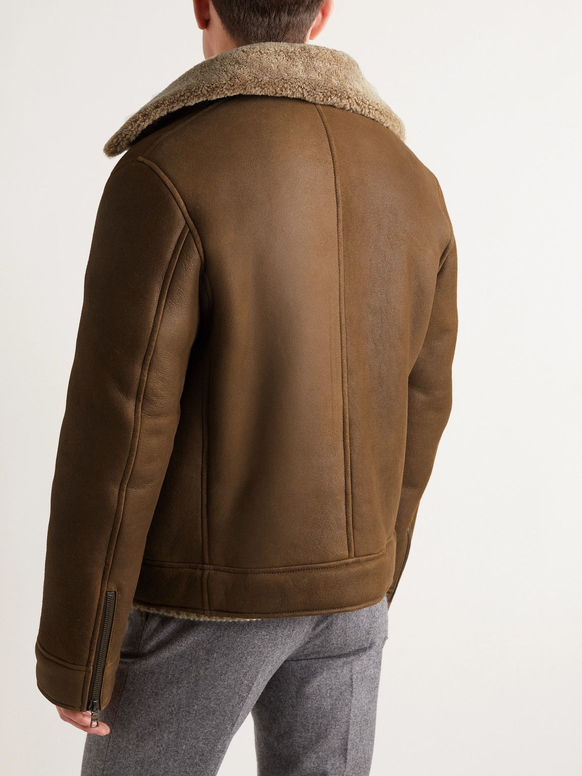 Kingsman - Shearling Flight Jacket - Brown Kingsman