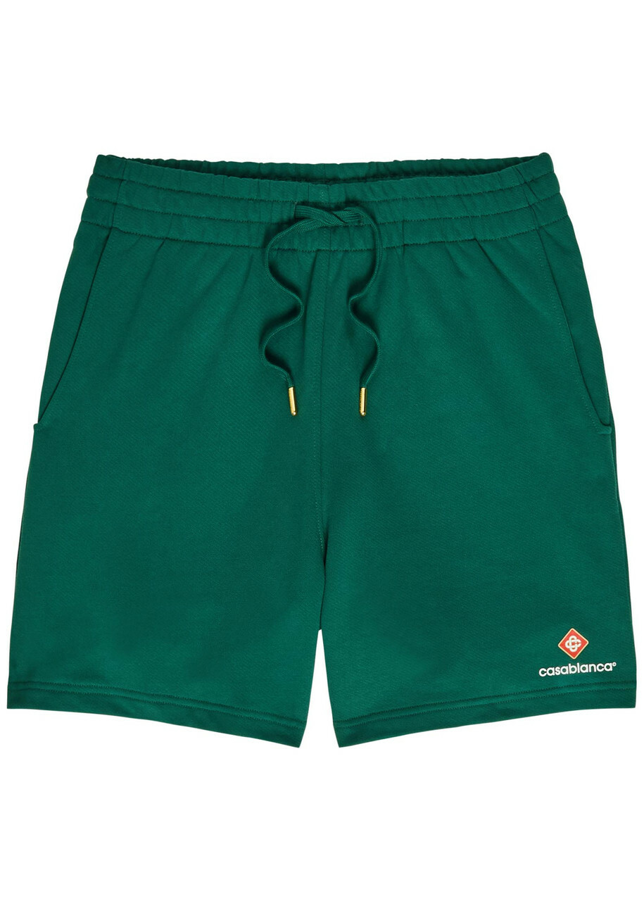 Casablanca Logo Cotton Shorts Green