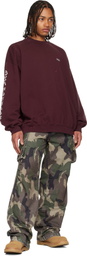 032c Burgundy Hardcore Since 2001 Oversized Sweatshirt