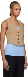 MSGM Beige Button Vest