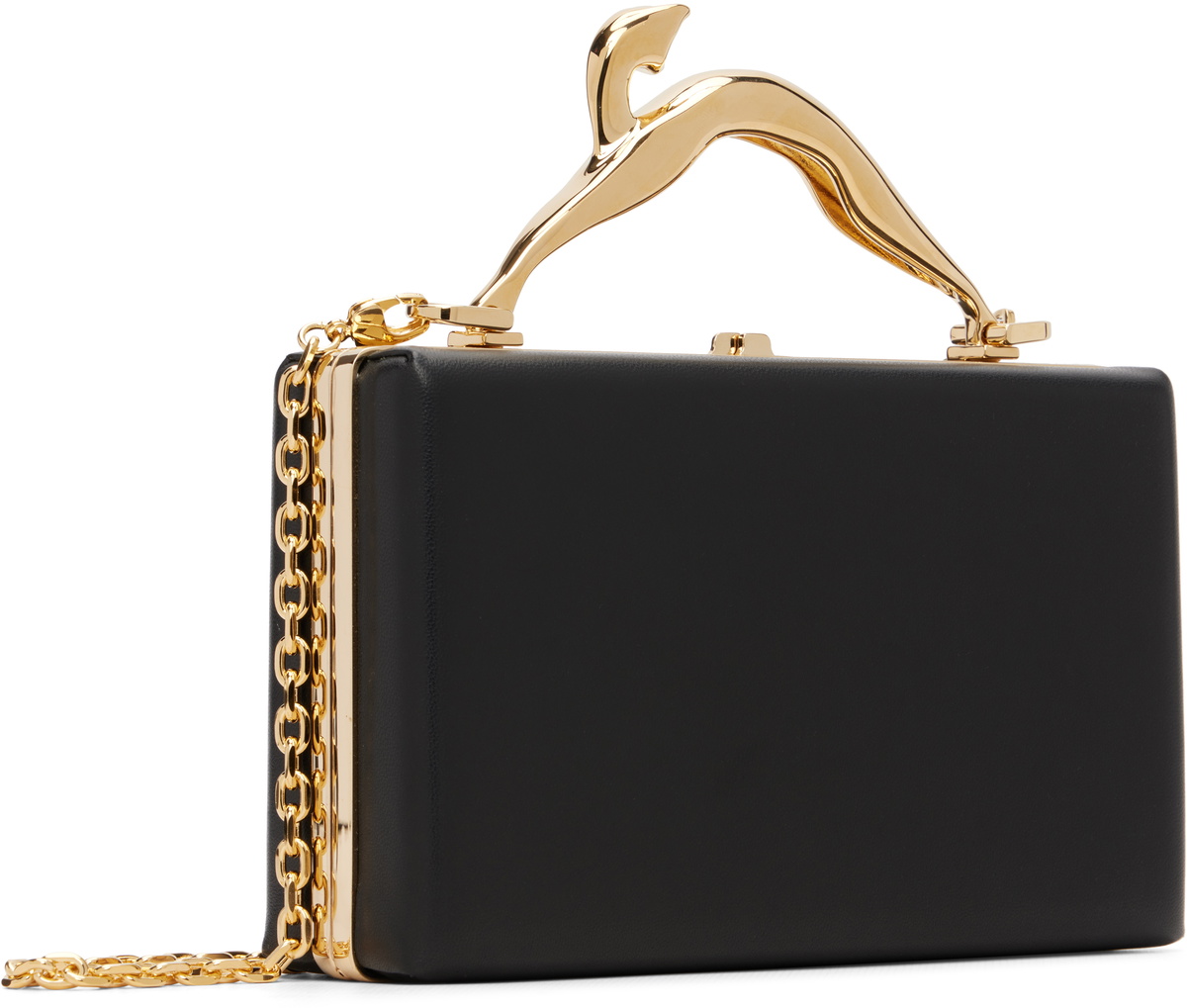 Lanvin Black Fusion Cat Leather Clutch