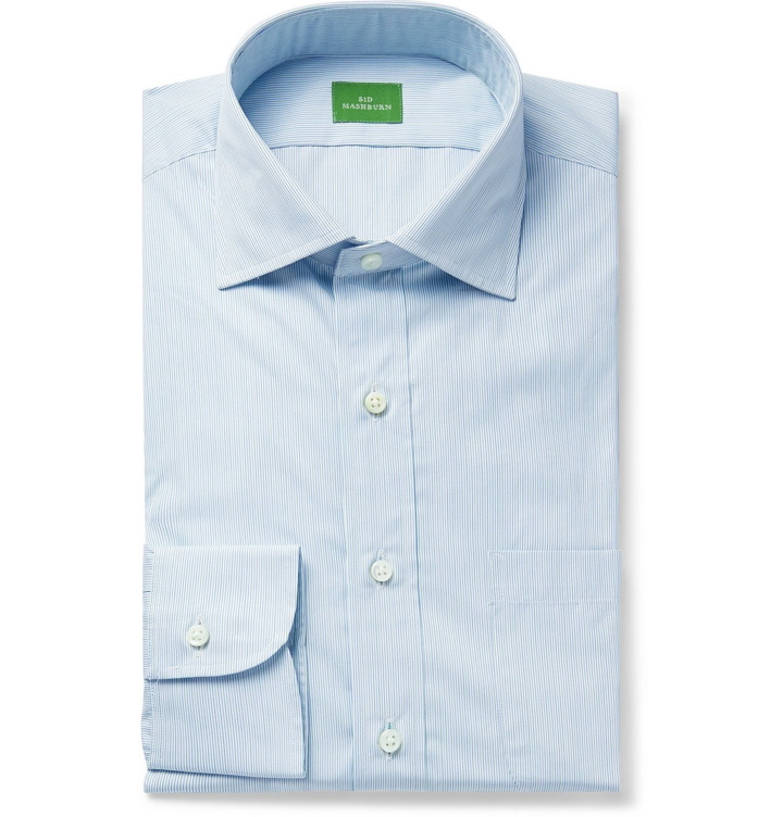 Photo: Sid Mashburn - Cutaway-Collar Pinstriped Cotton-Poplin Shirt - Multi