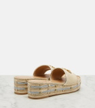 Valentino Garavani VLogo leather-trimmed espadrille slides