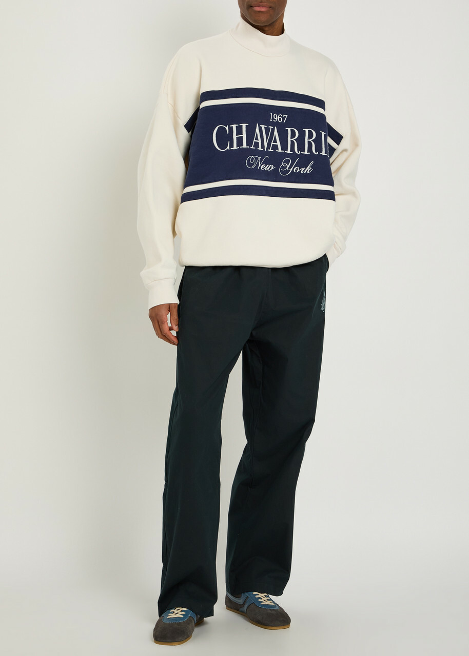 Willy Chavarria Gilroy Colour-blocked Cotton Sweatshirt White
