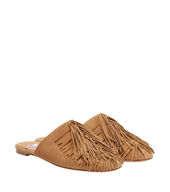 Photo: Aquazzura Maverick fringed suede mules