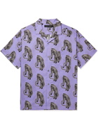 Desmond & Dempsey - Tiger Camp-Collar Printed Organic Cotton-Poplin Pyjama Shirt - Purple