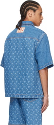 Marine Serre Blue Moon Laser Workwear Denim Shirt