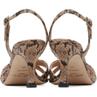 Jimmy Choo Taupe Elsy 70 Kigali Snake Printed Heeled Sandals