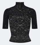 Gucci Embellished silk-blend lace crop top