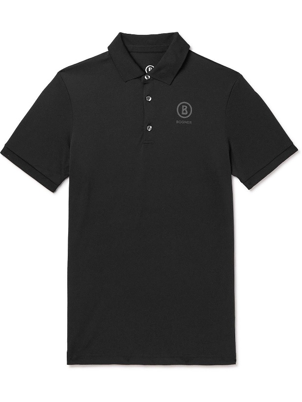 Photo: Bogner - Daniel Logo-Print Jersey Golf Polo Shirt - Black