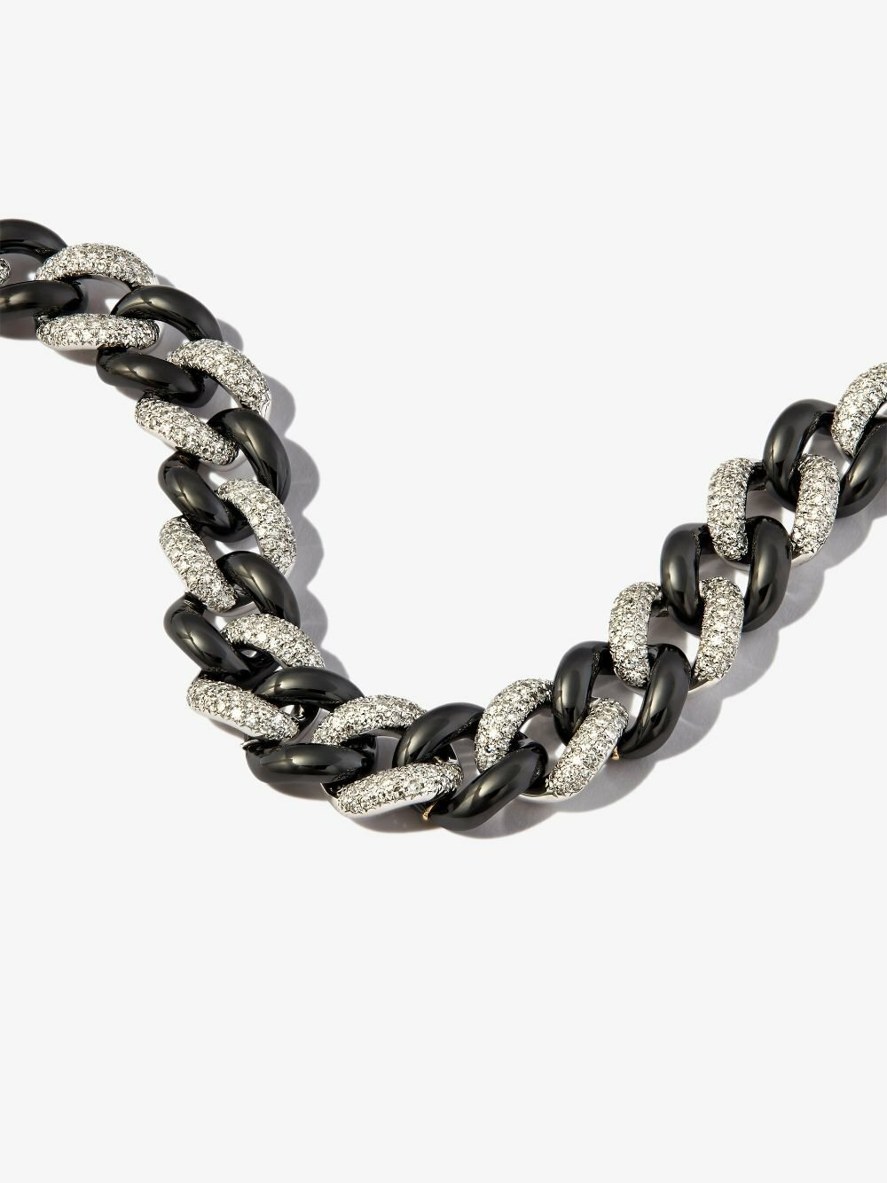 SHAY 18K Black And White Gold Curb Link Diamond Bracelet