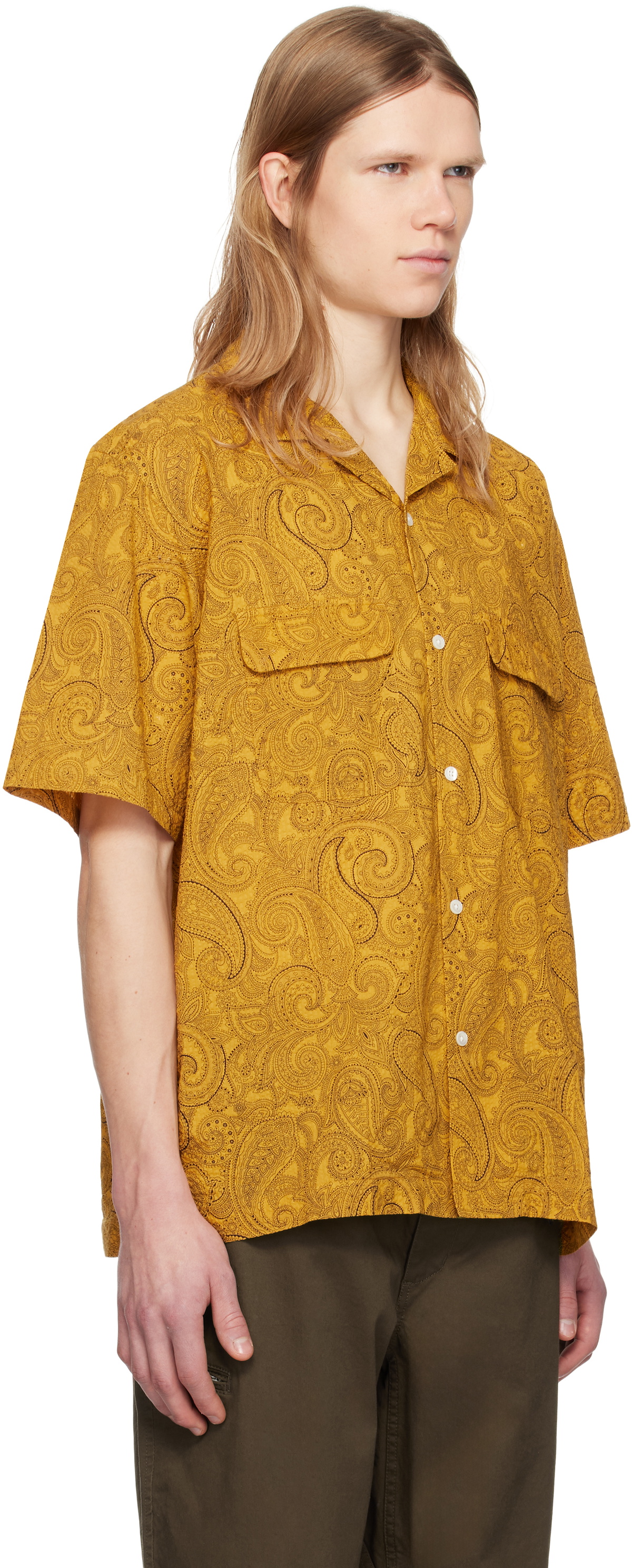 Pilgrim Surf + Supply Yellow Sam Paisley Short Sleeve Shirt