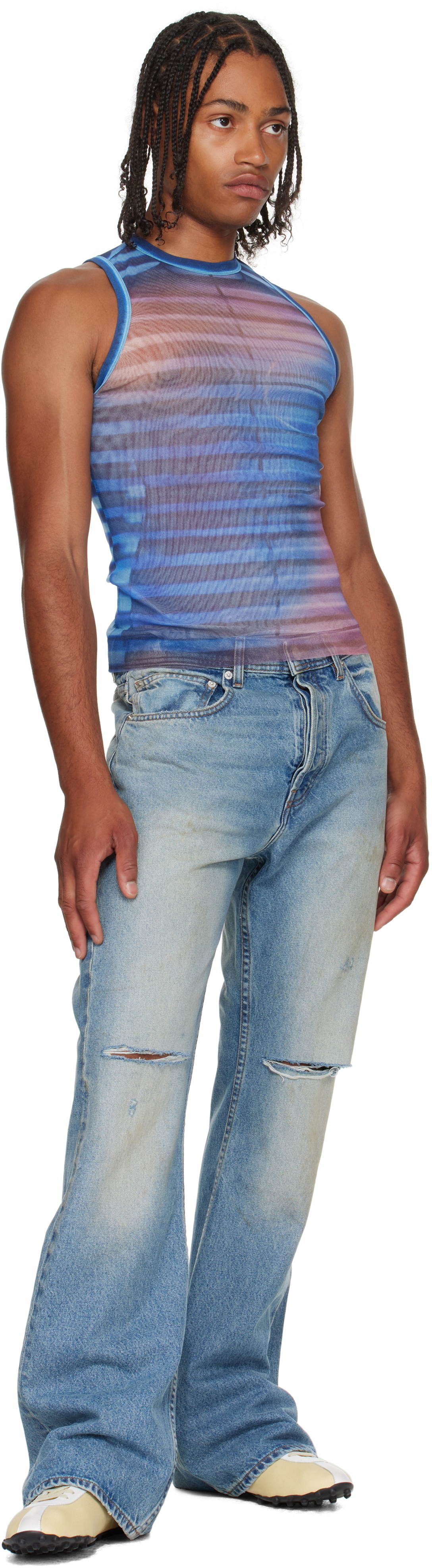 Jean Paul Gaultier Blue 'The Air' Tank Top
