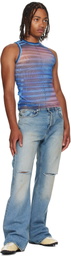 Jean Paul Gaultier Blue 'The Air' Tank Top