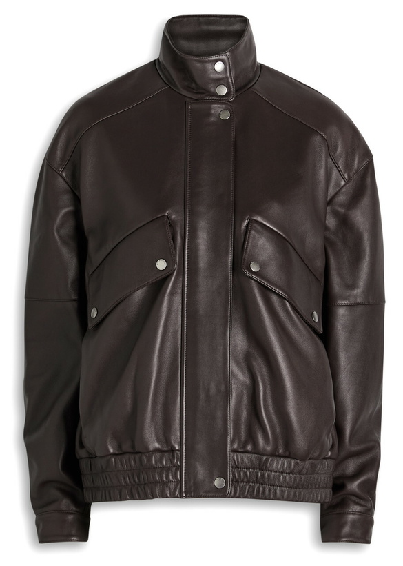 Photo: Rag & Bone Aria Panelled Leather Bomber Jacket Brown